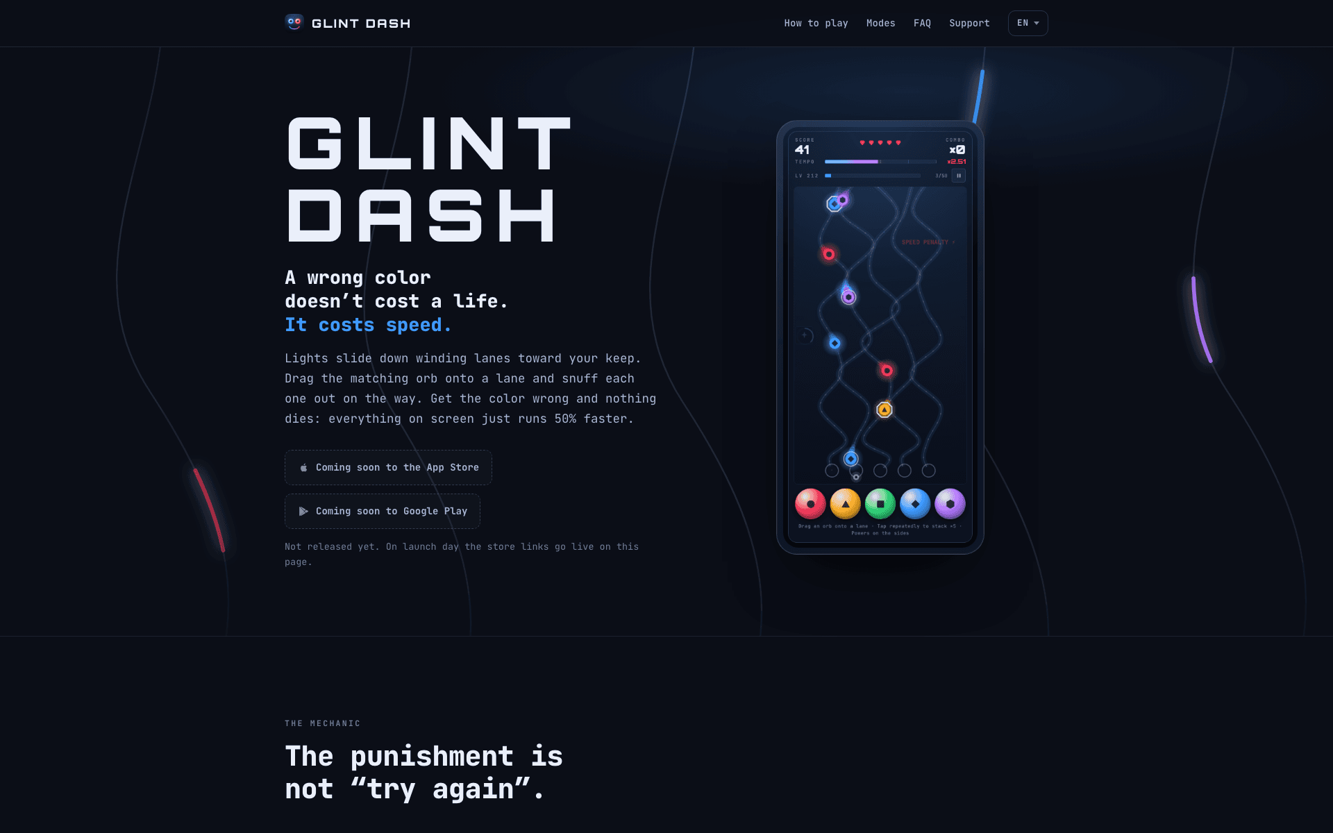 Glint Dash projesinin gerçek ekranı