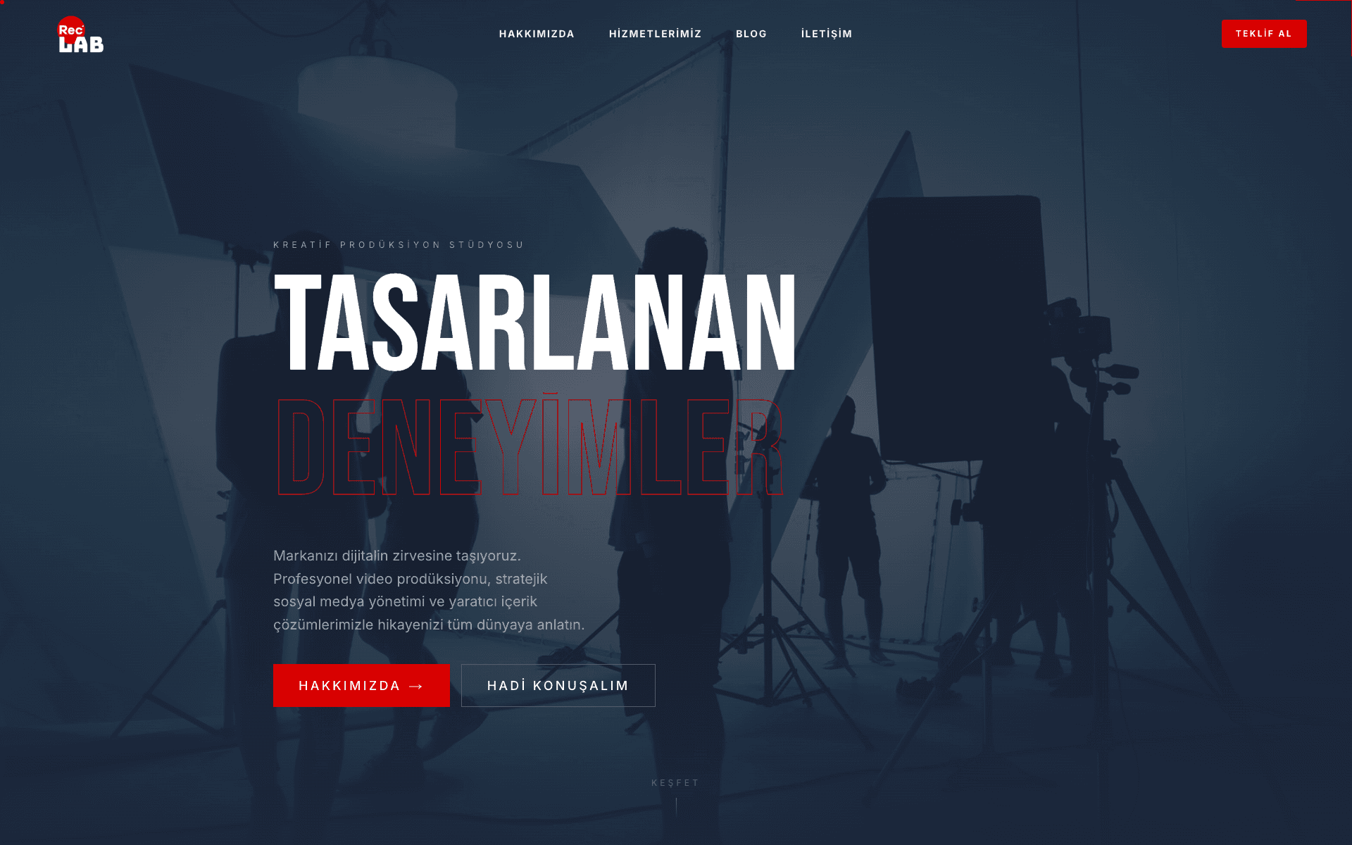 RecLab Studio projesinin gerçek ekranı